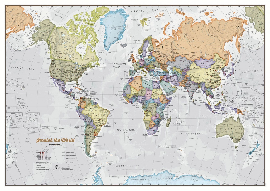 Scratch The World® Map Print - World Map With Scale Printable