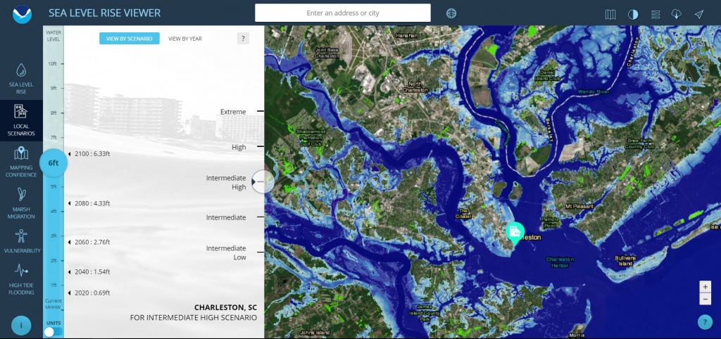 Sea Level Rise Viewer - Florida Global Warming Map