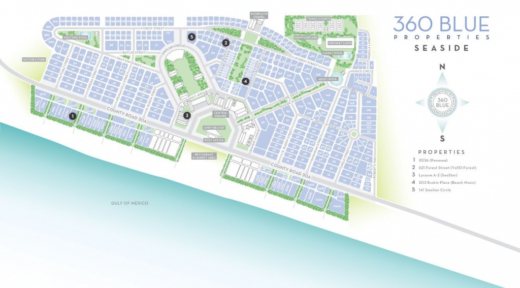 Seaside Florida Map 30A Sowal South Walton Beaches Vacation 30-A Fl - Map Of Seaside Florida Area