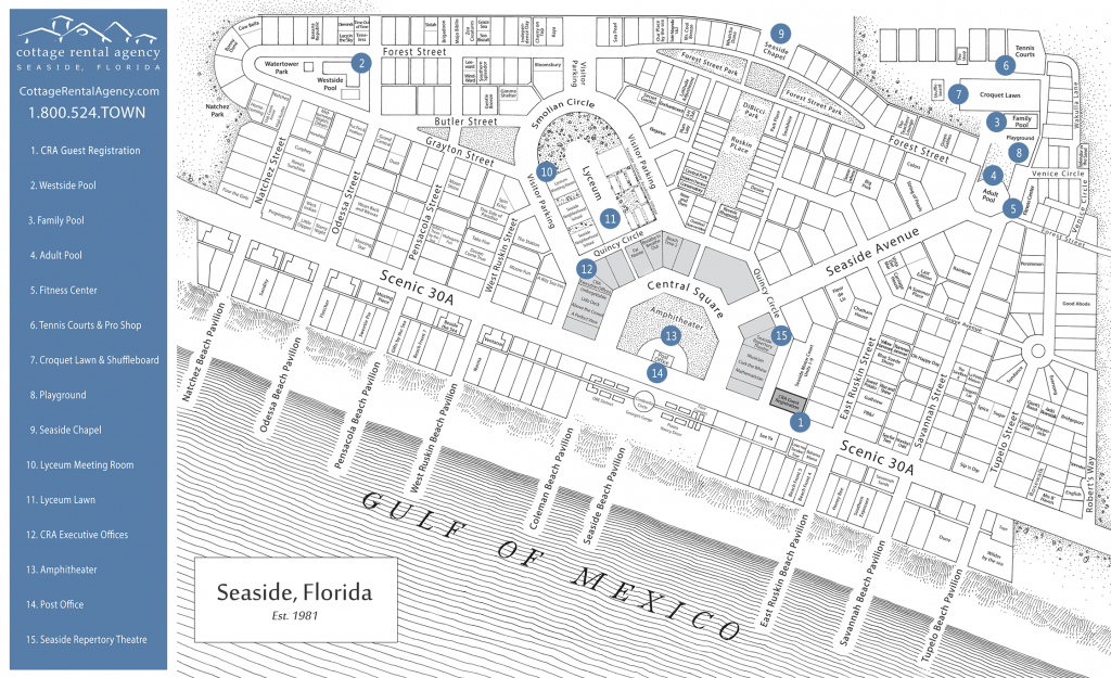 Seaside Florida Map - Click Properties On Map To View Details | Maps - 30A Florida Map