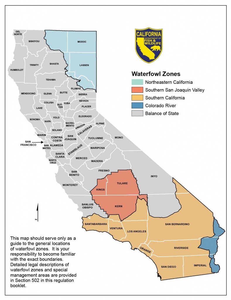 Season Dates And Bag Limits – California Waterfowl Association - California Deer Zone Map 2018