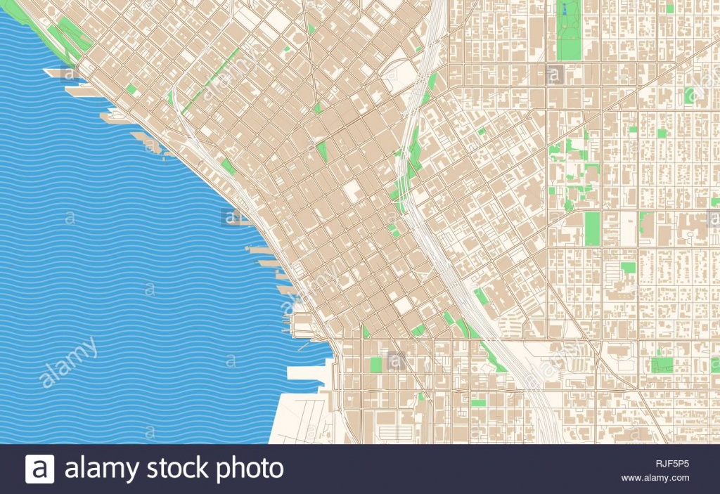 Seattle Washington Printable Map Excerpt. This Vector Streetmap Of - Printable Map Of Seattle Area