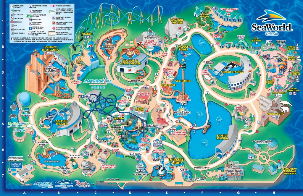 Seaworld Orlando Theme Park Map - Orlando Fl • Mappery | Aquariums - Florida Aquarium Map