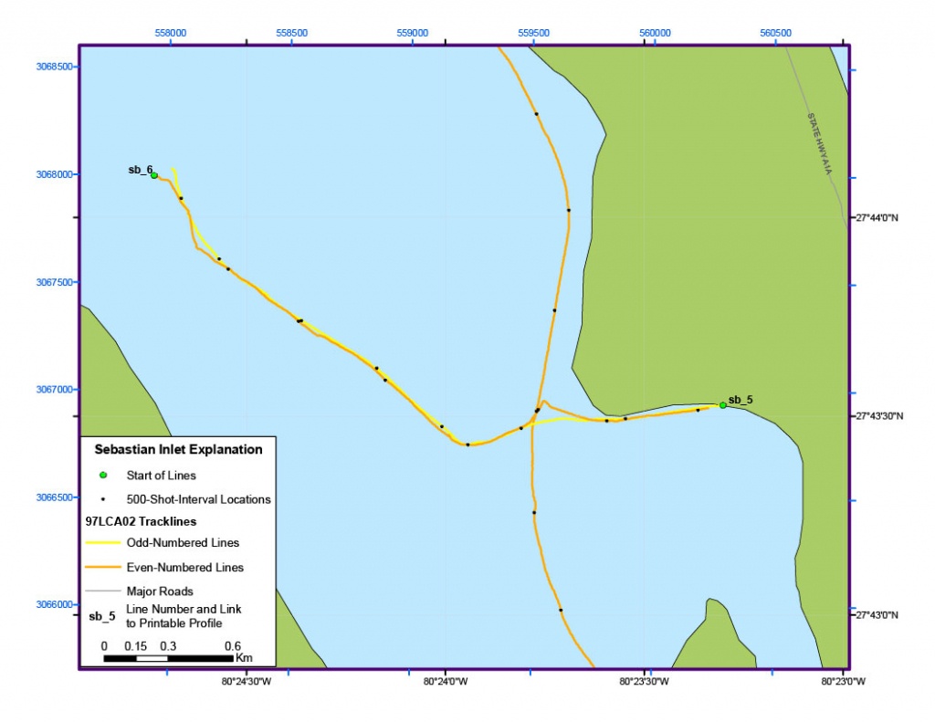 Sebastian Inlet Map - Archive Of Digital Boomer Sub-Bottom Data - Sebastian Florida Map