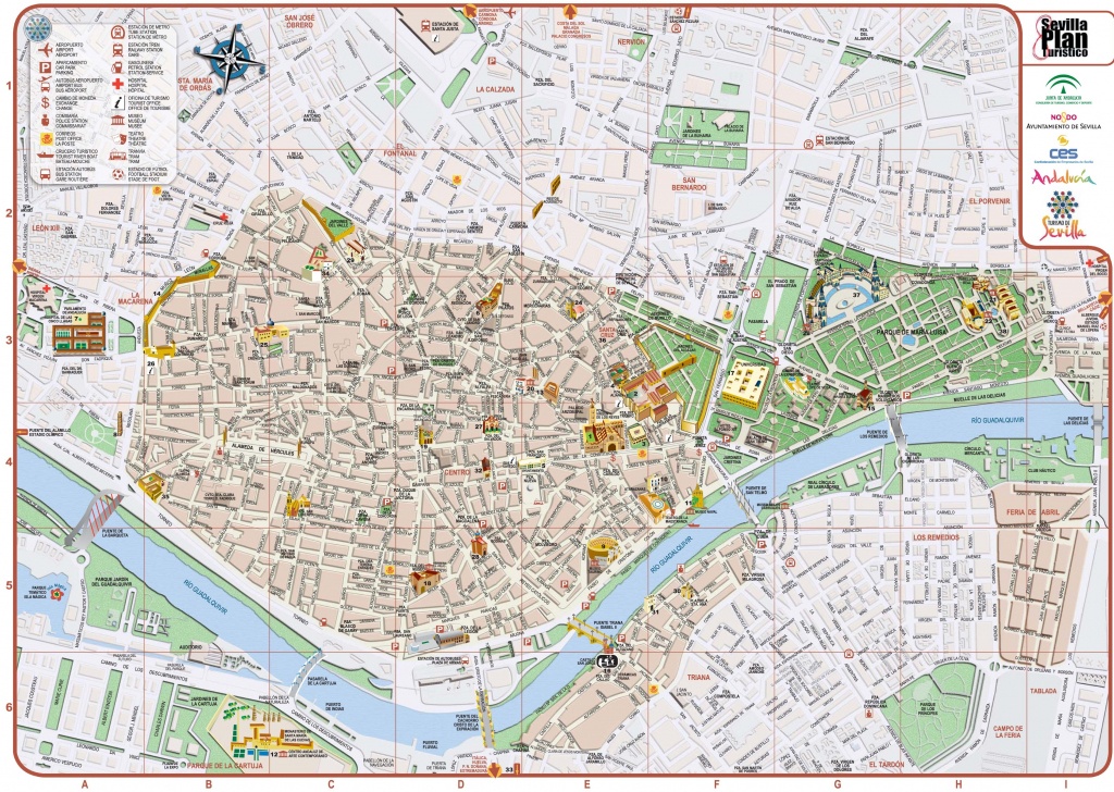 Seville City Center Map - Seville Tourist Map Printable