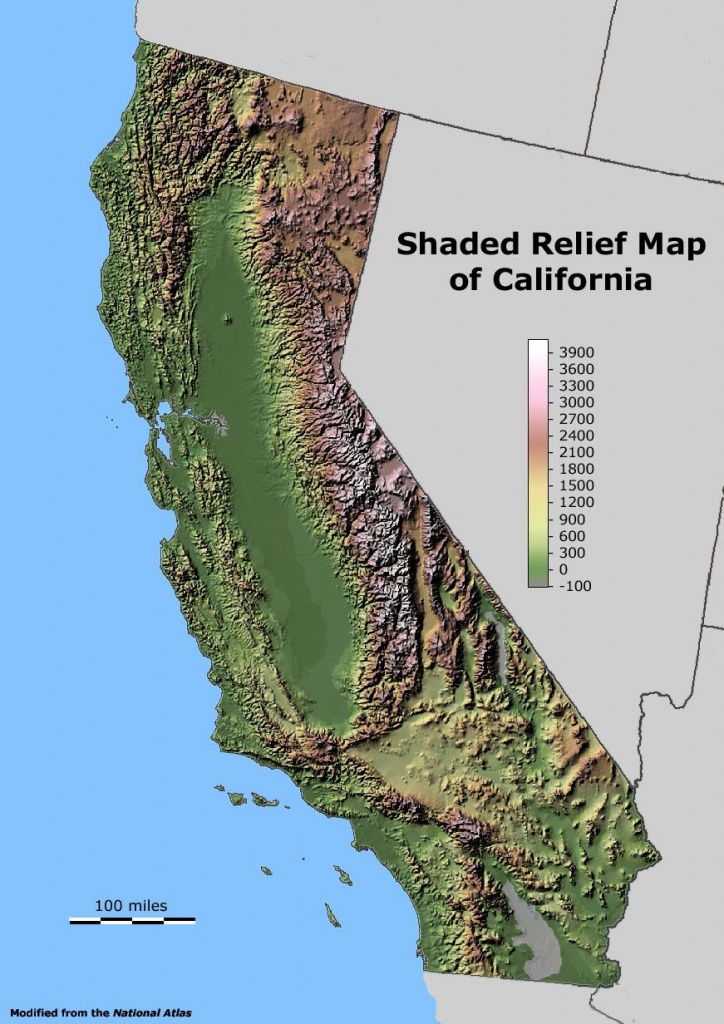 California Relief Map