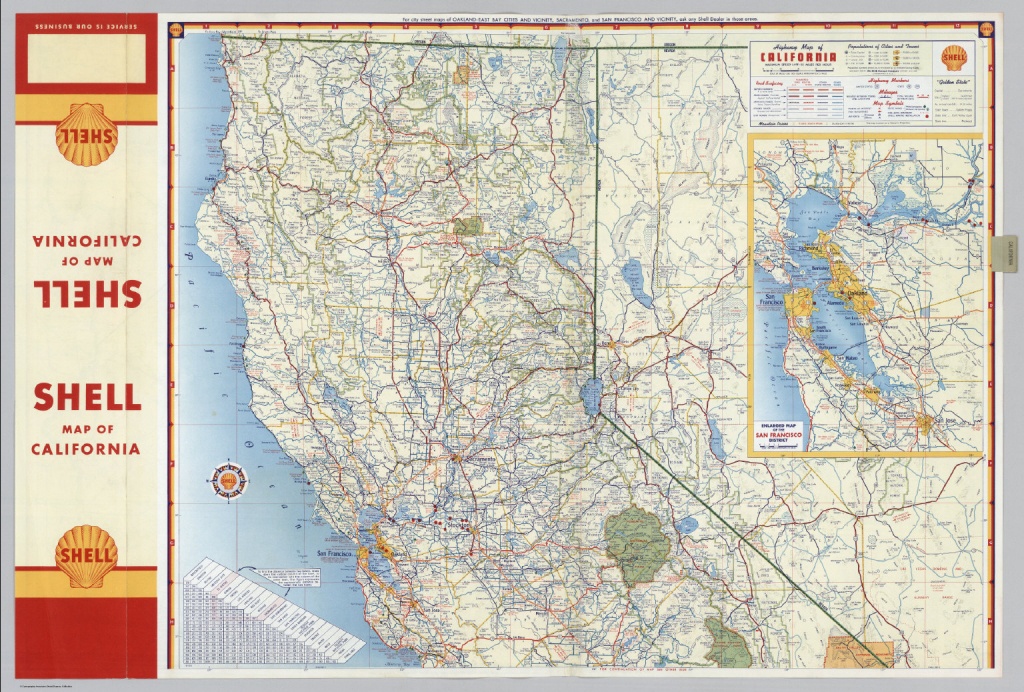 Shell Highway Map Of California (Northern Portion). - David Rumsey - California Atlas Map