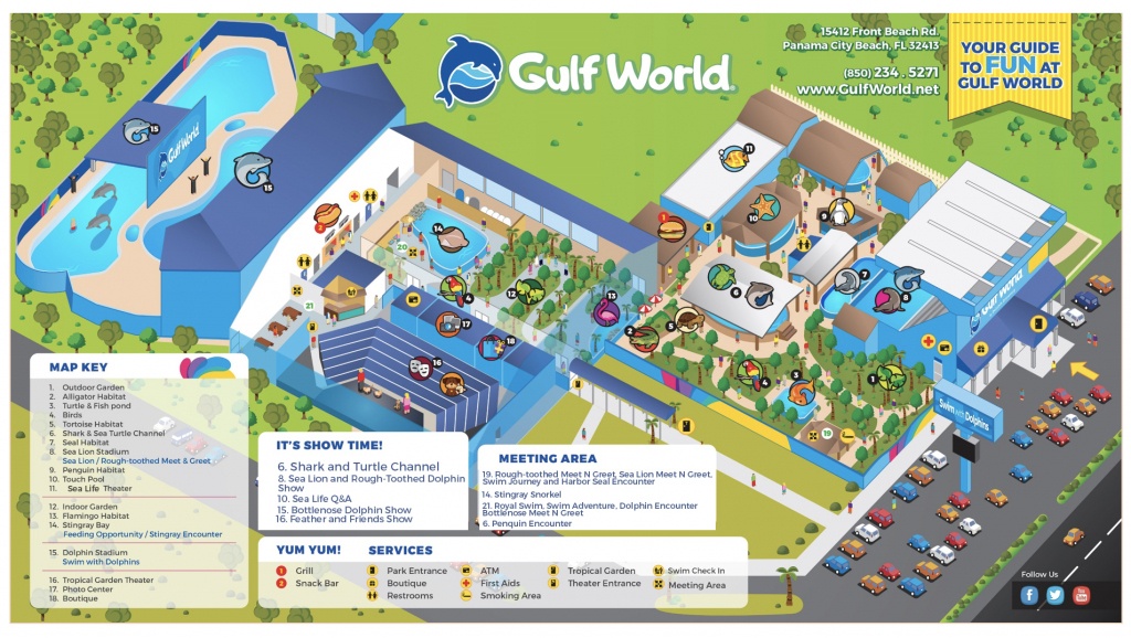 Show Schedule - Gulf World Marine Park - Panama Beach Florida Map