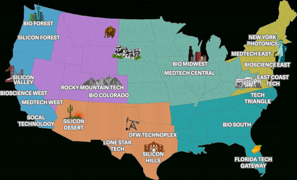 Silicon Maps | Promotional Industry Maps For High Tech And Biotech - Florida Tech Map