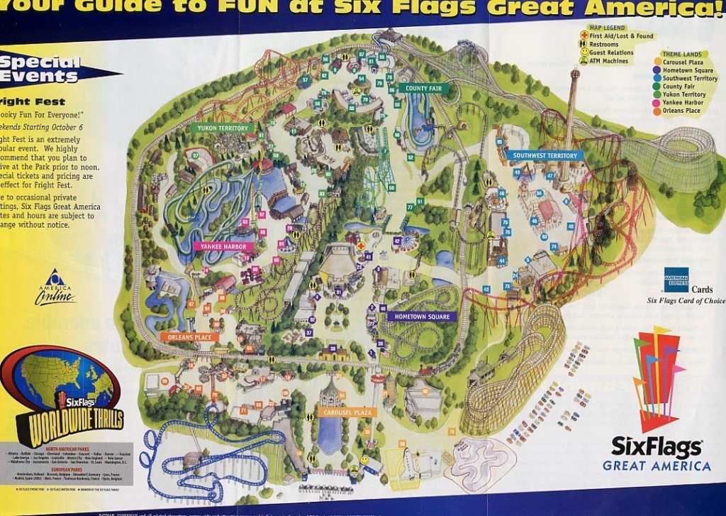 Six Flags Map Usa At Great America Park Roundtripticket Me And 6 - Six Flags Great America Printable Park Map
