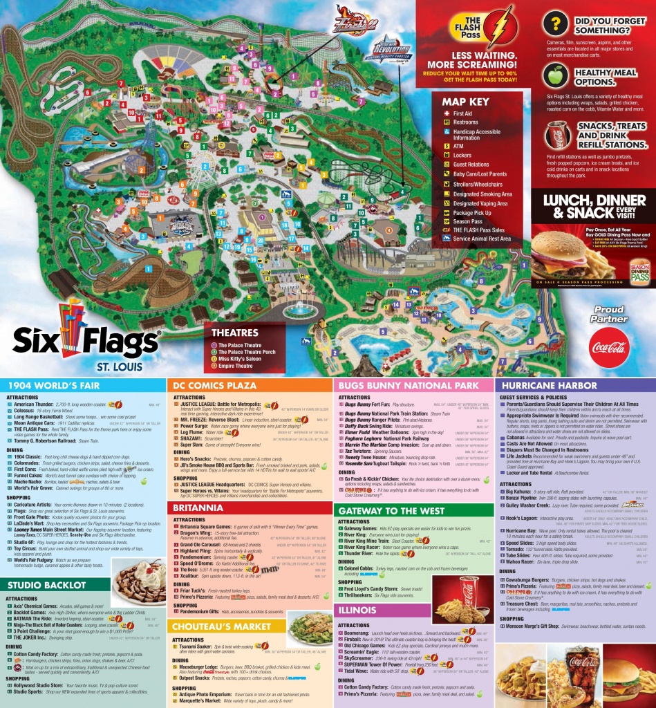 Six Flags St. Louis Park Map - Six Flags Map California 2018