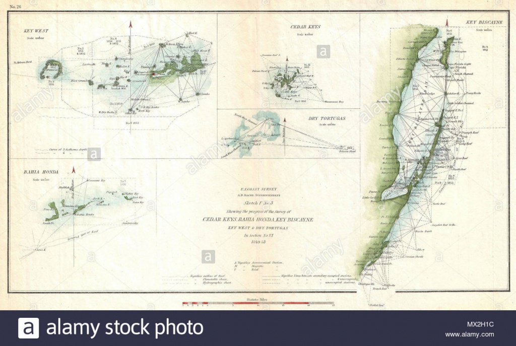 Sketch F No. 3 Showing The Progress Of The Survey Of Cedar Keys - Upper Florida Keys Map