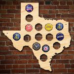 Small Texas Beer Cap Map Unique Beer Gifts For Men Birch | Etsy   Texas Beer Cap Map