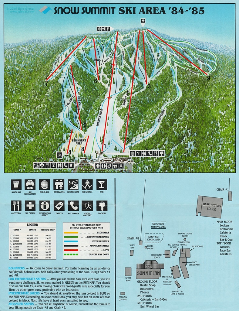 Snow Summit Trail Map | Southern California Ski Areas - Southern California Ski Resorts Map