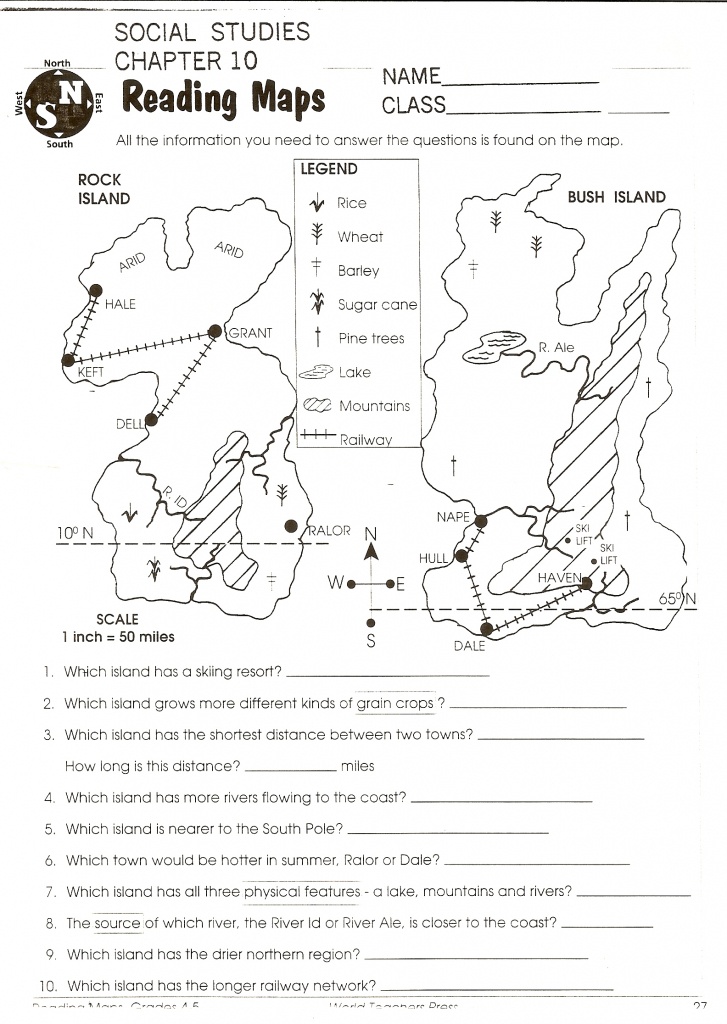 Map Reading Quiz Printable