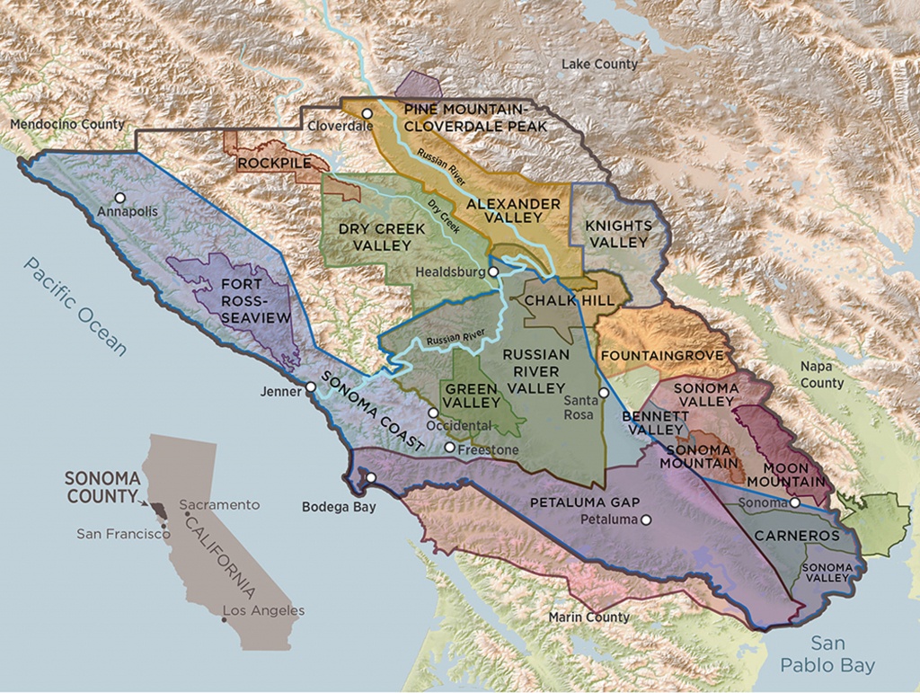 Sonoma County Terroir | A Guide To Sonoma County&amp;#039;s 17 Avas - Sonoma Valley California Map