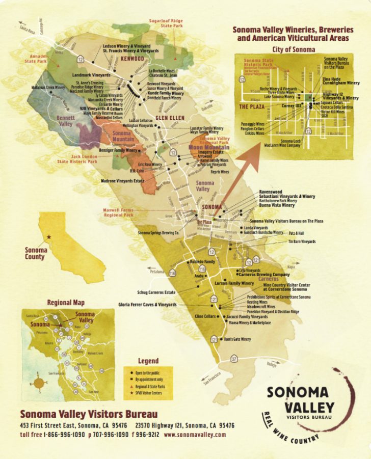 Map Of Wineries In Sonoma County California
