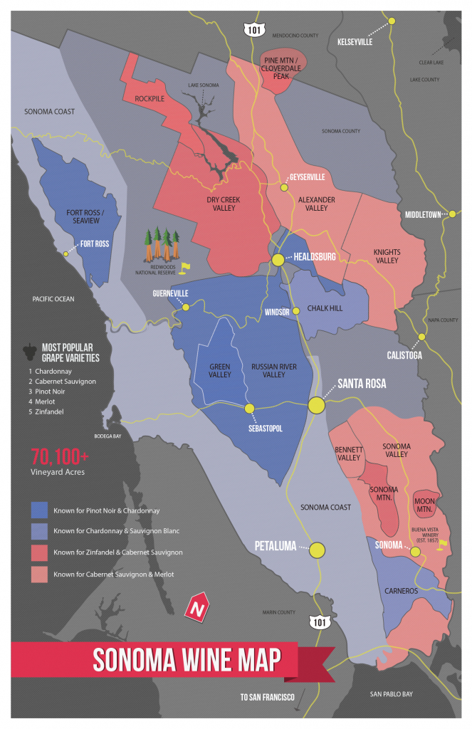 Sonoma Wine Map (Poster | Cheese &amp;amp; Wine | Wine Folly, Sonoma Wine - California Wine Map Poster