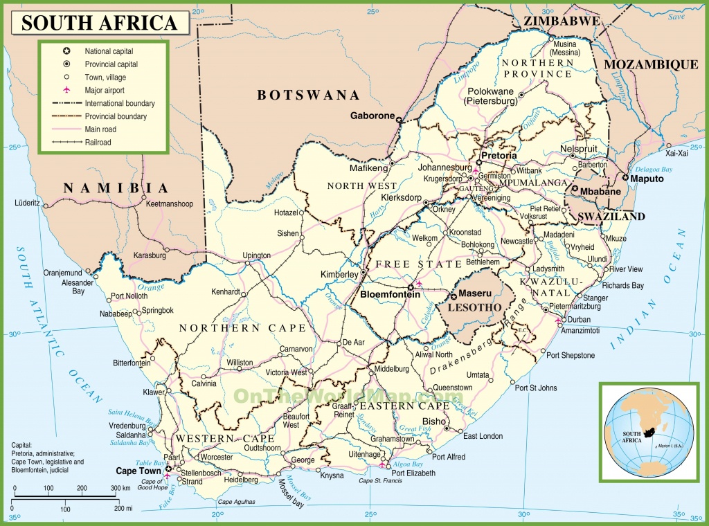 Printable Map Of South Africa | Free Printable Maps