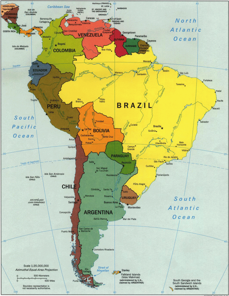 South America Map, Map Of South America - Printable Map Of The Americas