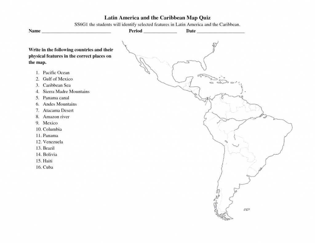 South And Central America Map Quiz Free Printable Maps Within 8 - Central America Map Quiz Printable