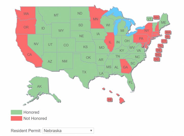 Texas Concealed Carry States Map