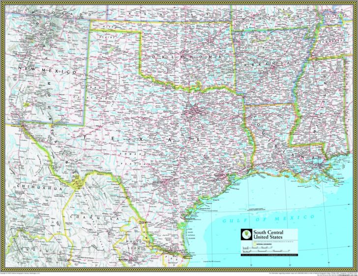 south central united states atlas wall map maps texas