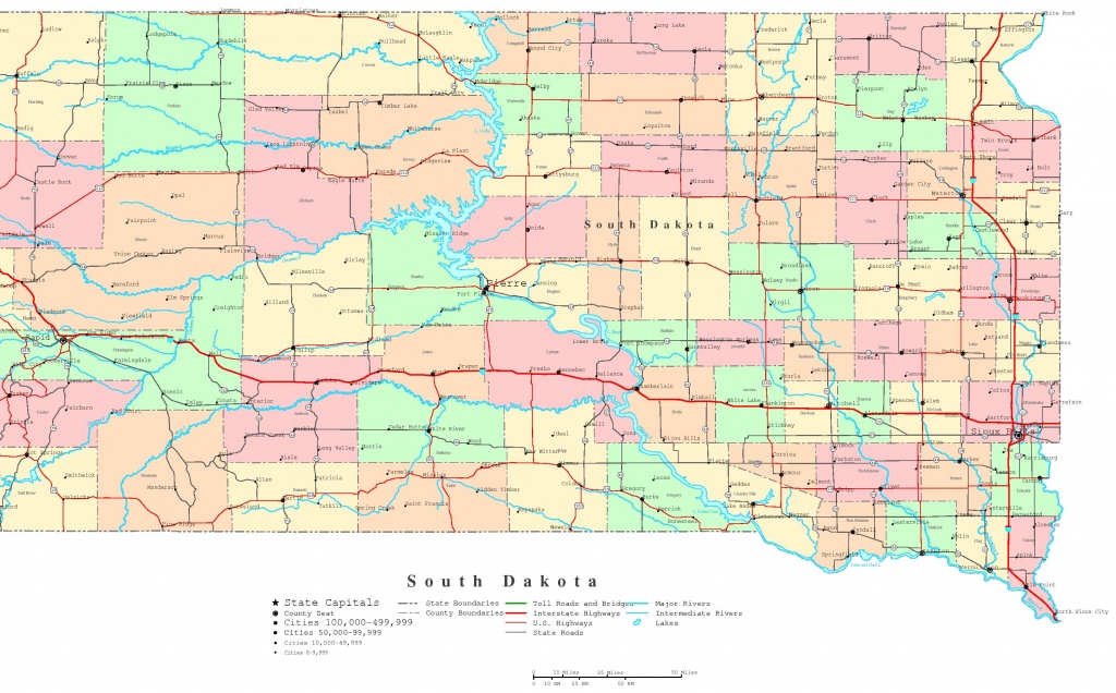 South Dakota Printable Map - Printable Map Of North Dakota