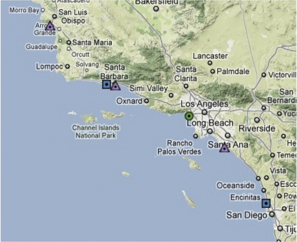 Southern California Map Of Beach Cities – Map Of Usa District - Map Of Southern California Beach Cities