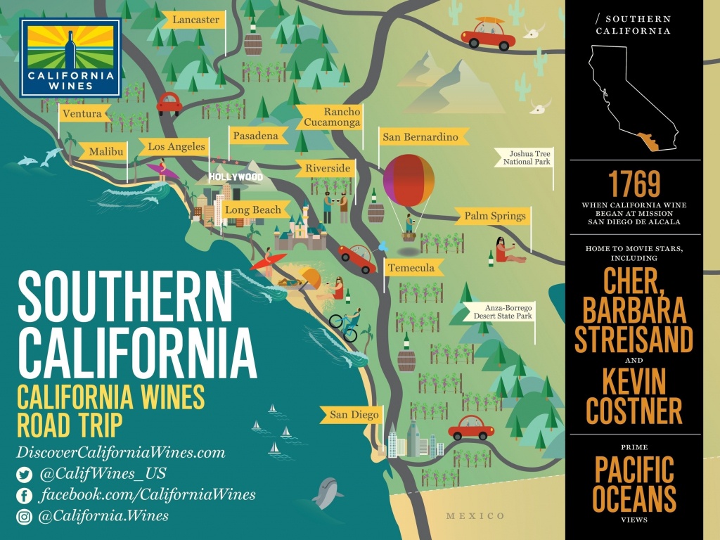 Southern California Map With Attractions – Map Of Usa District - Southern California Attractions Map