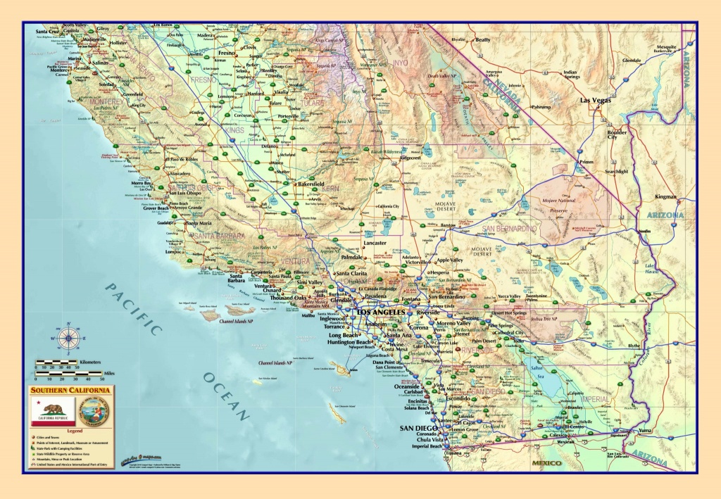 Southern California Wall Map - The Map Shop - Map Of California