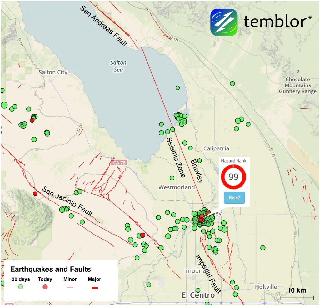 Southern Extension Of San Andreas Fault Lights Up In A Seismic Swarm - California Lead Free Zone Map