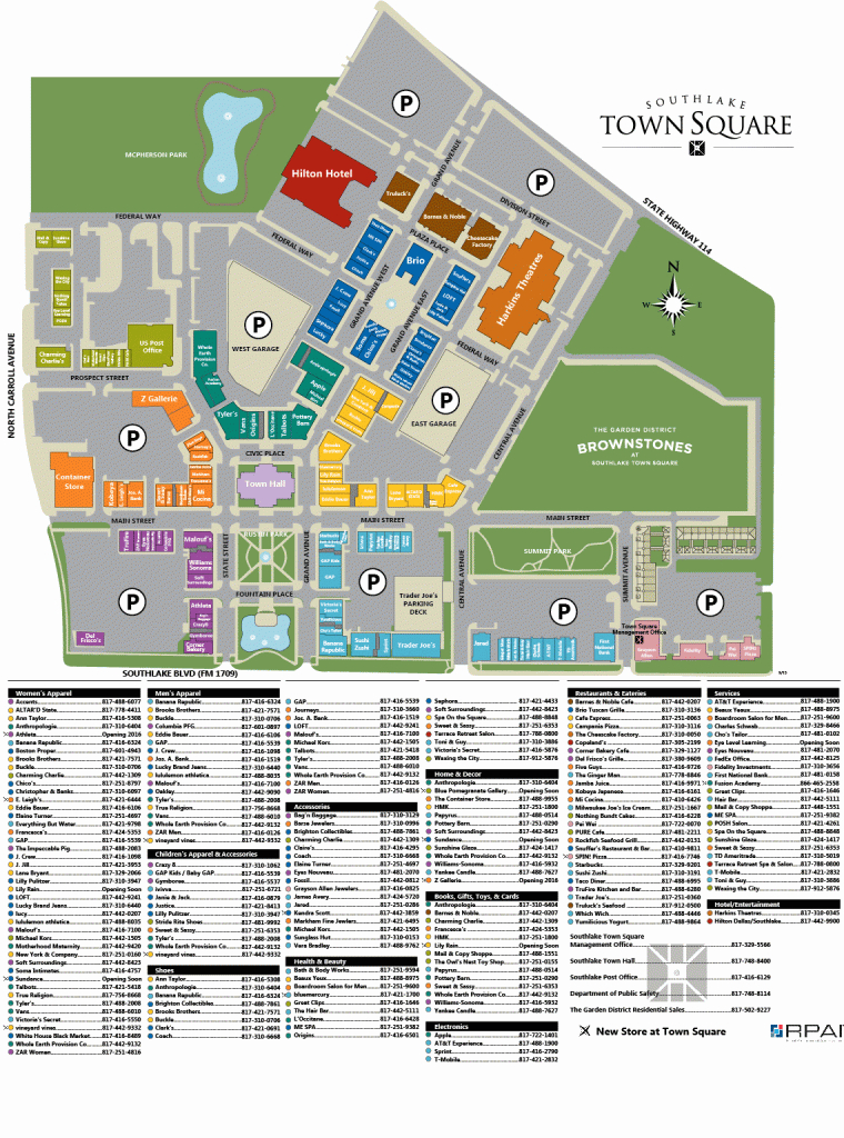 Southlake Square Map And Stores | Southlake, Texas | Southlake Town - Tanger Outlets Texas City Stores Map