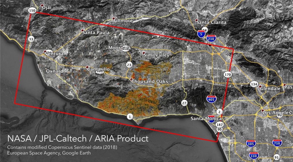 Space Images | Nasa&amp;#039;s Aria Maps California Fire Damage - Southern California Campgrounds Map