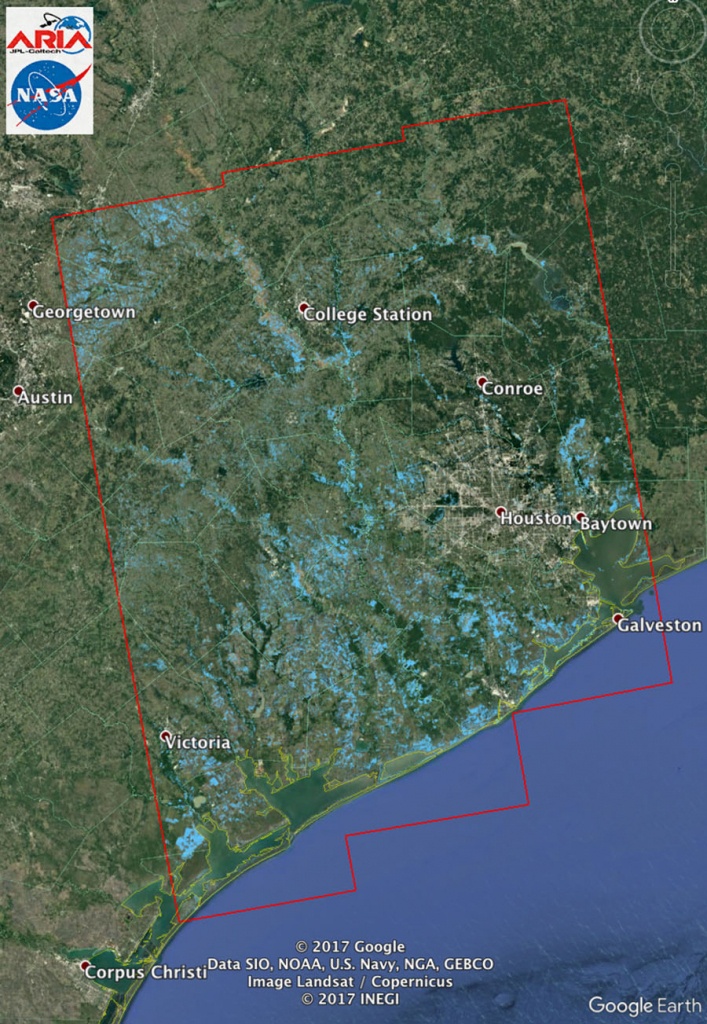 Space Images | New Nasa Satellite Flood Map Of Southeastern Texas - Google Earth Texas Map