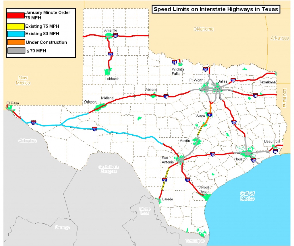 Speed Limits On Interstate Highways In Texas [4200X3519] : Mapporn - Map Of Texas Highways And Interstates