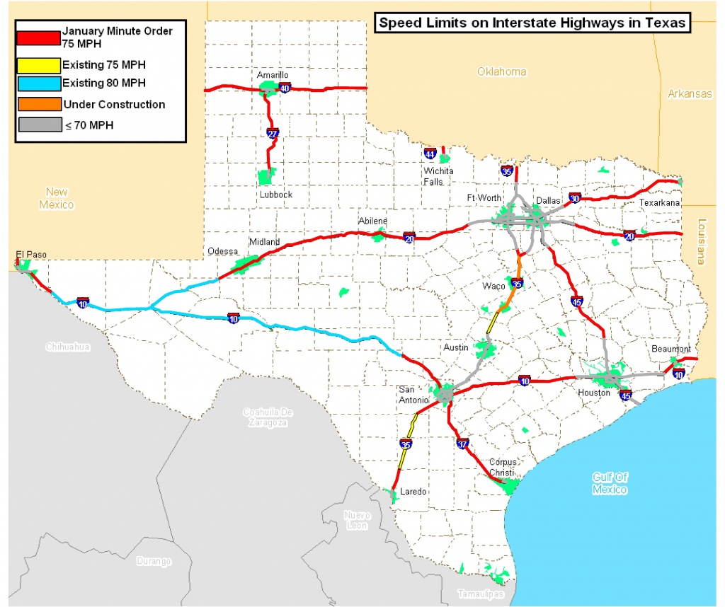 Speed Limits On Interstate Highways In Texas [4200X3519] : Mapporn