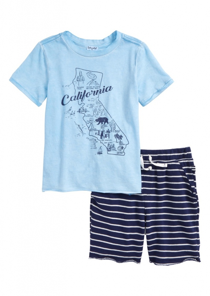 Splendid Splendid California Map T-Shirt &amp;amp; Shorts Set (Toddler Boys - California Map T Shirt
