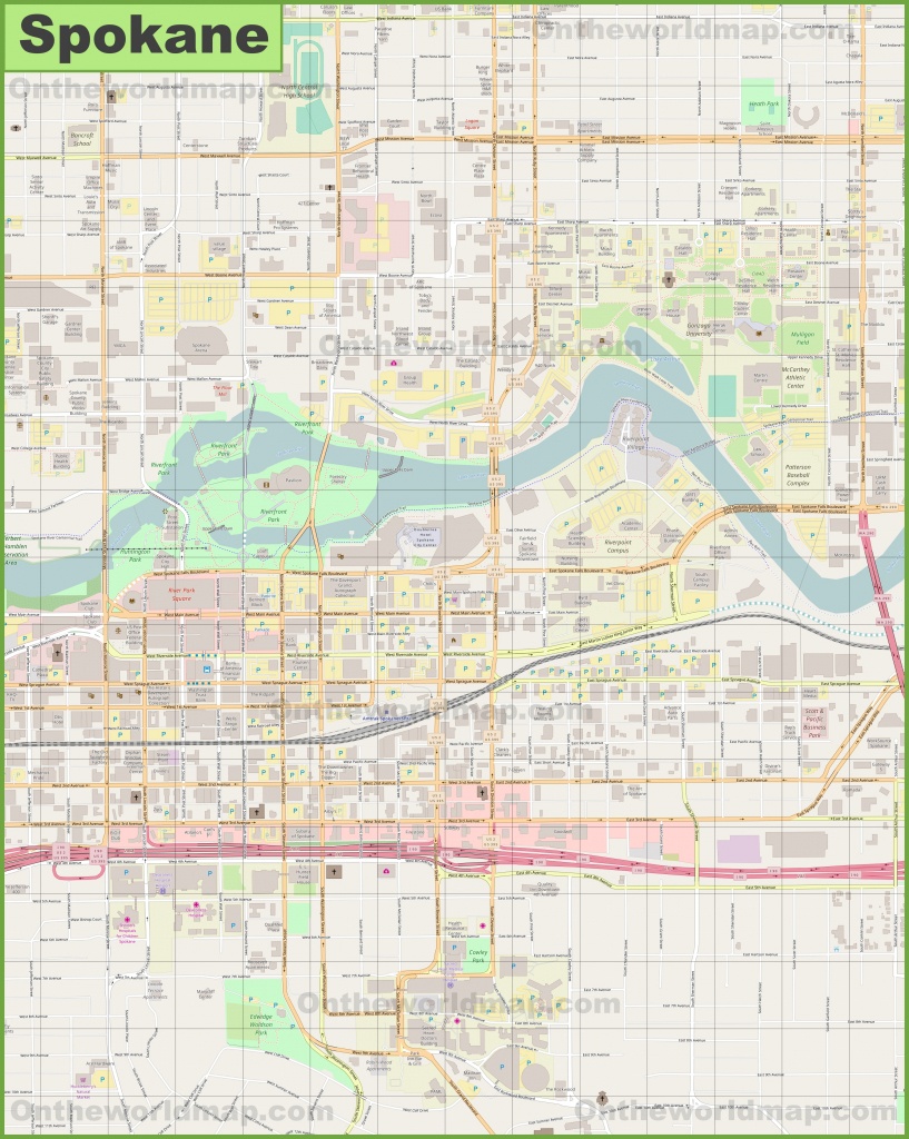 Spokane Street Map Downtown Spokane Map Printable Printable Maps