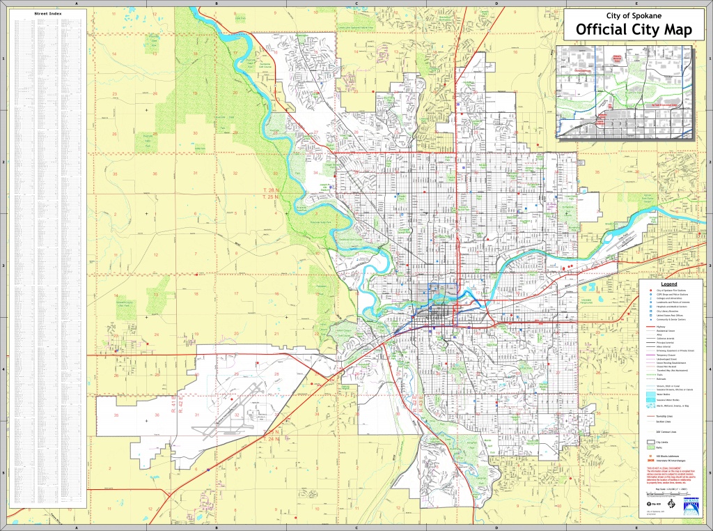 Spokane Street Map - Downtown Spokane Map Printable