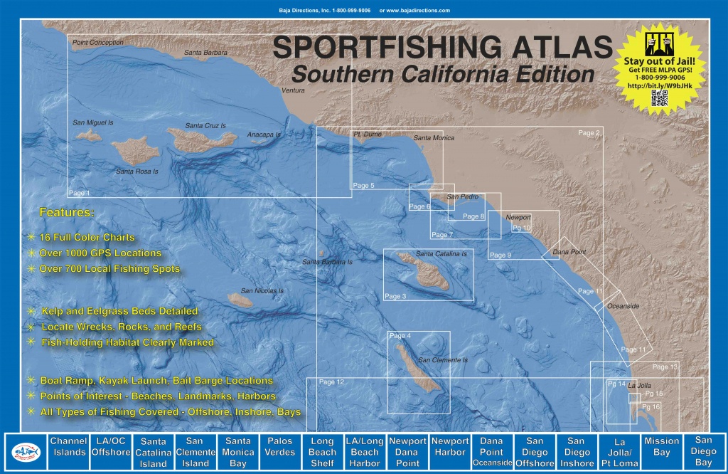 Sportfishing Atlas Southern California Edition - Baja Directions - Southern California Fishing Map