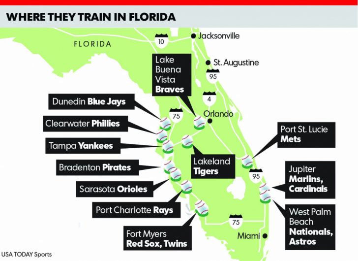 Map Of Spring Training Sites In Florida