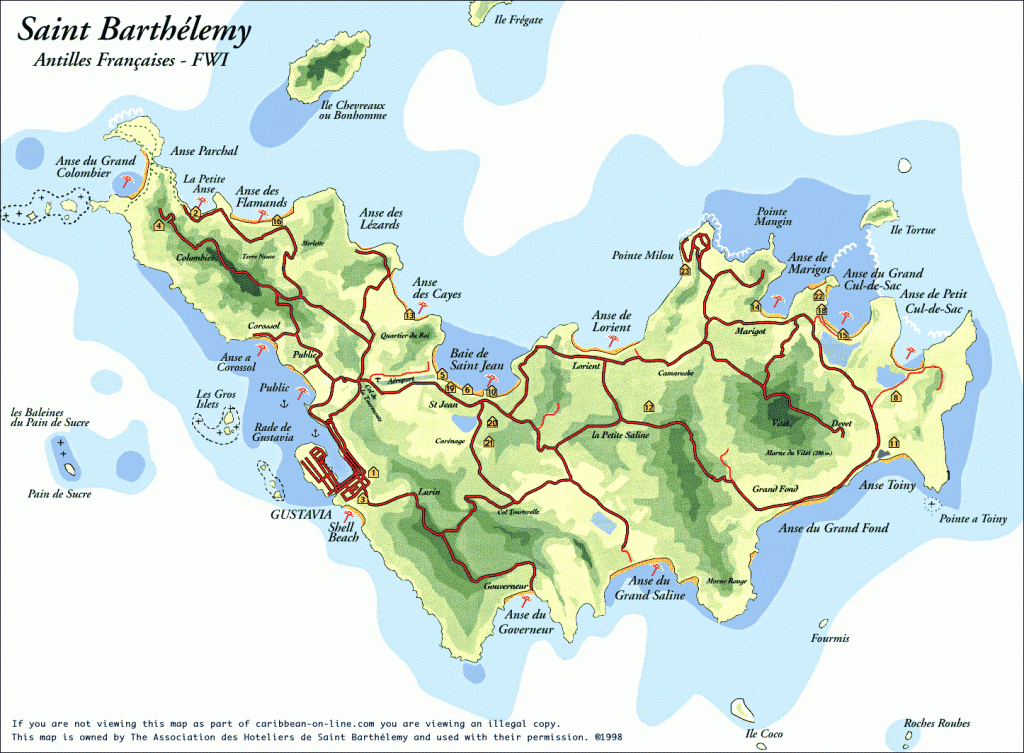 St. Barts Map - St. Barths Map - Printable Road Map Of St Maarten