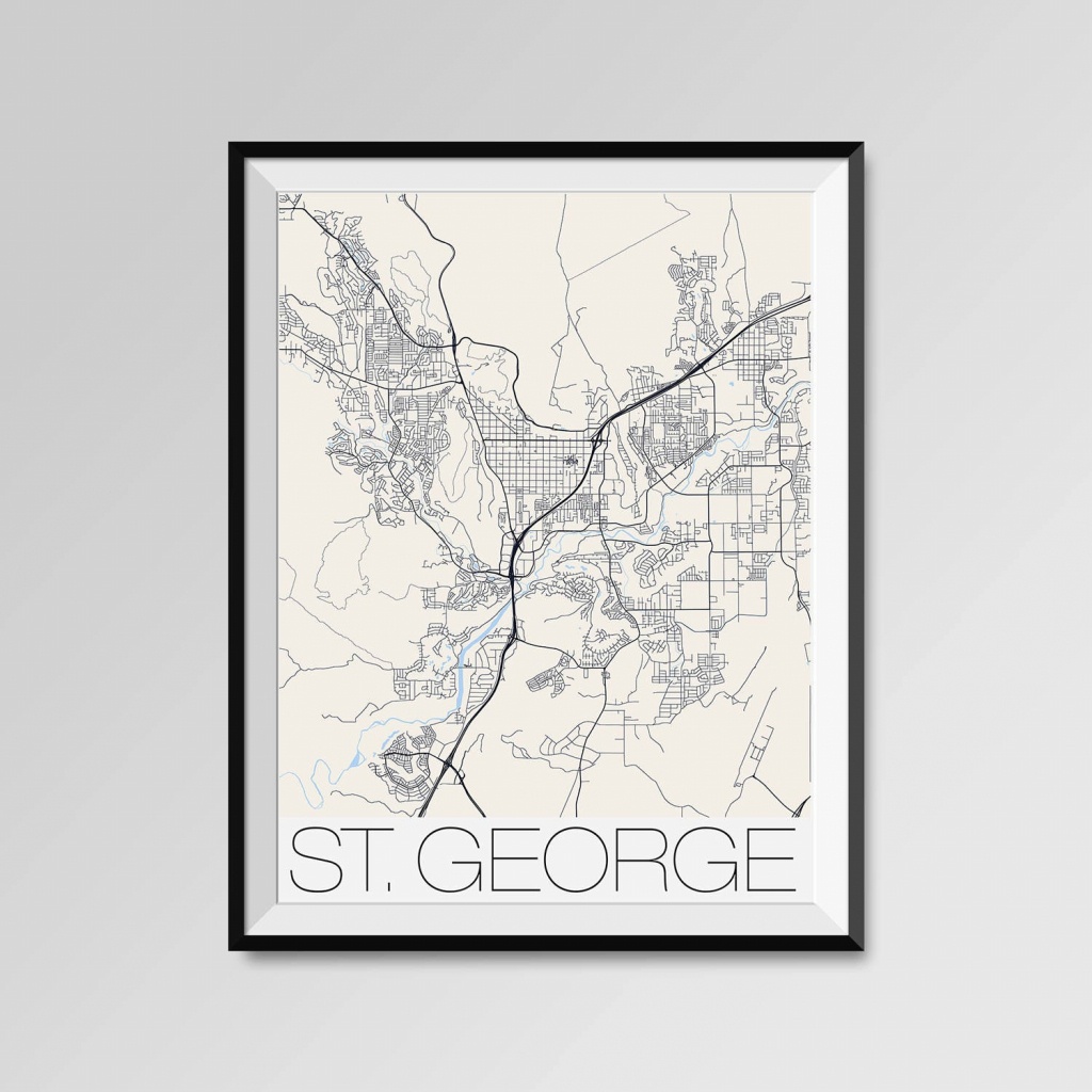 St. George Utah Map St. George City Map Print St. George Map | Etsy - Printable Map Of St George Utah