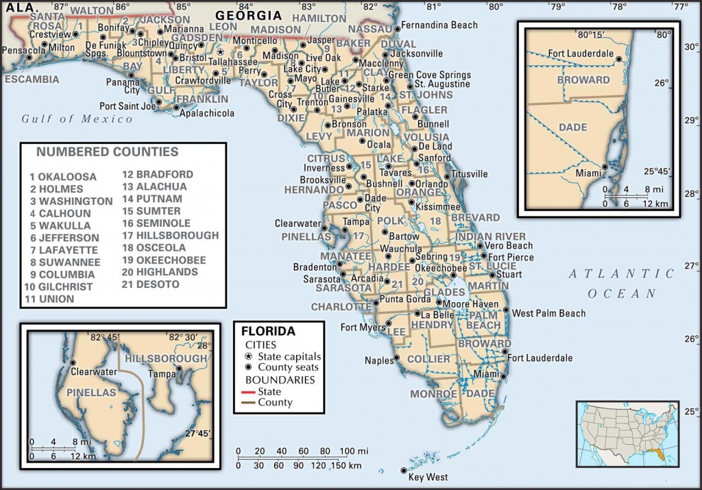 State And County Maps Of Florida - Florida City Map Outline