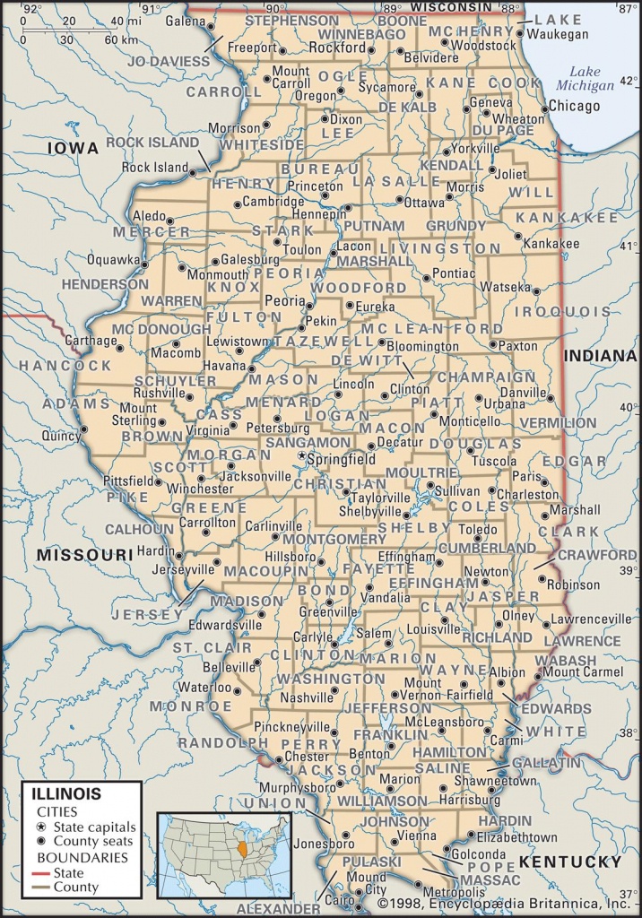 State And County Maps Of Illinois - Illinois County Map With Cities Printable