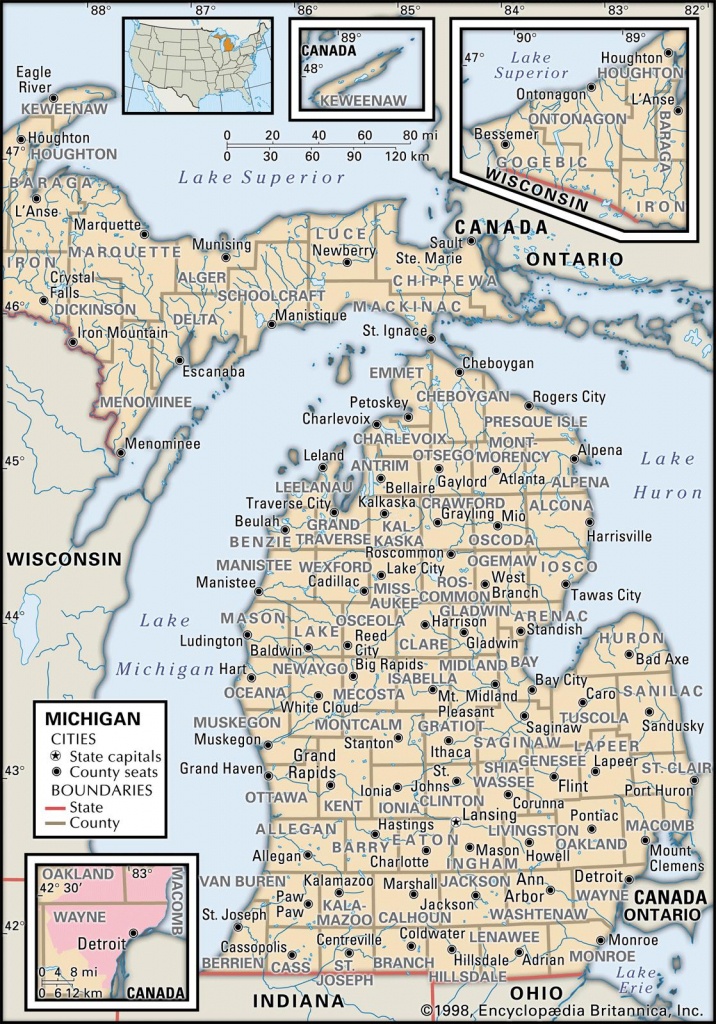 State And County Maps Of Michigan - Printable Map Of Michigan