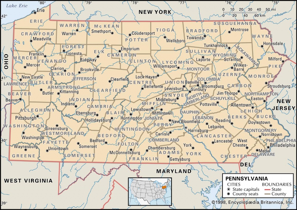 State And County Maps Of Pennsylvania - Printable Road Map Of Pennsylvania