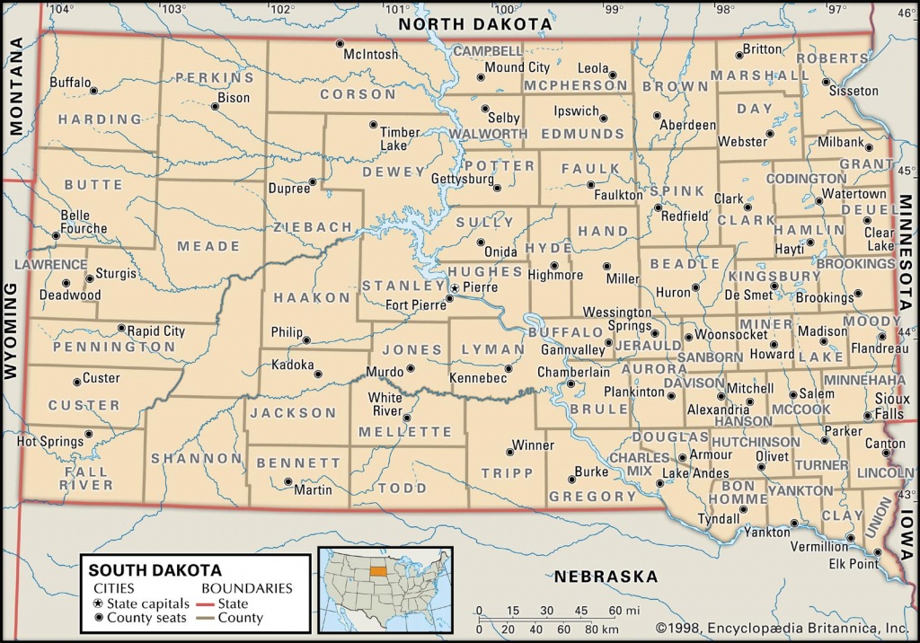 State And County Maps Of South Dakota - South Dakota County Map Printable