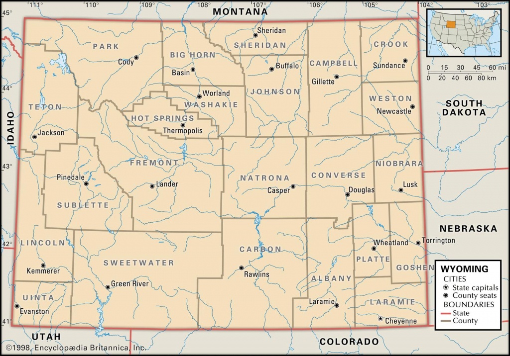 State And County Maps Of Wyoming - Printable Map Of Wyoming